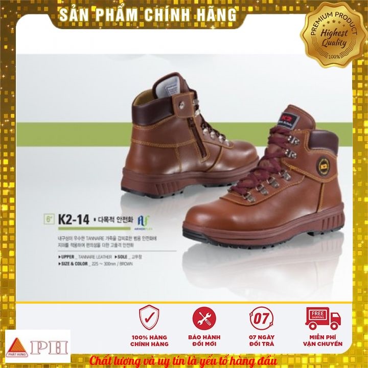 Giày bảo hộ cao cấp K2-14 Hàn Quốc- TẶNG KÈM 1 ĐÔI VỚ CHÂN CAO CẤP